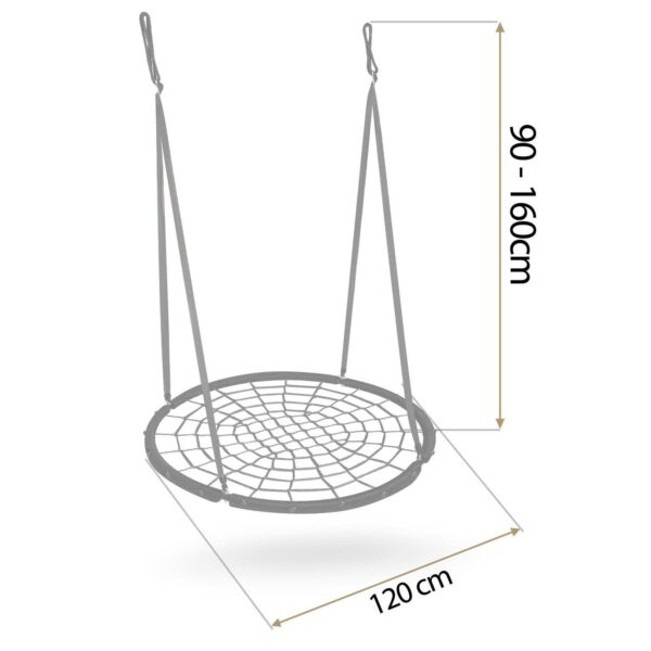 Vrtna ljuljačka NS-104, 120 cm, crna | Neo-Sport - Image 2