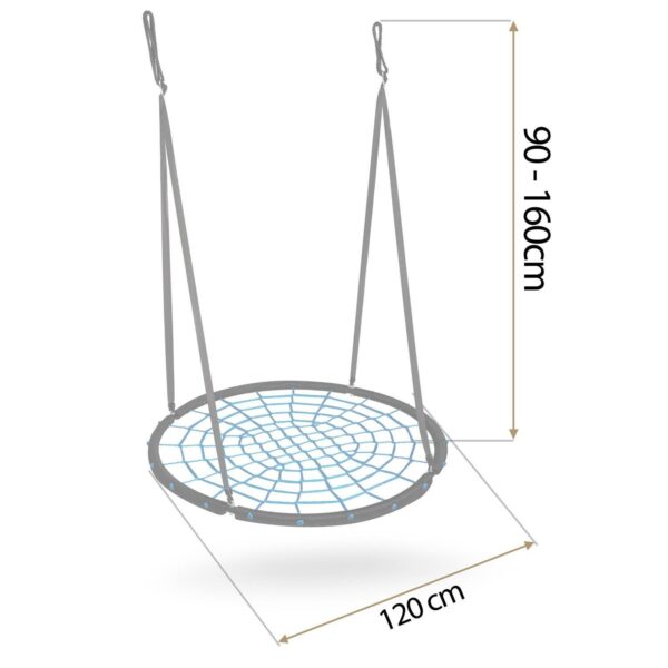 Vrtna ljuljačka NS-104, 120 cm, crno-plava | Neo-Sport - Image 2