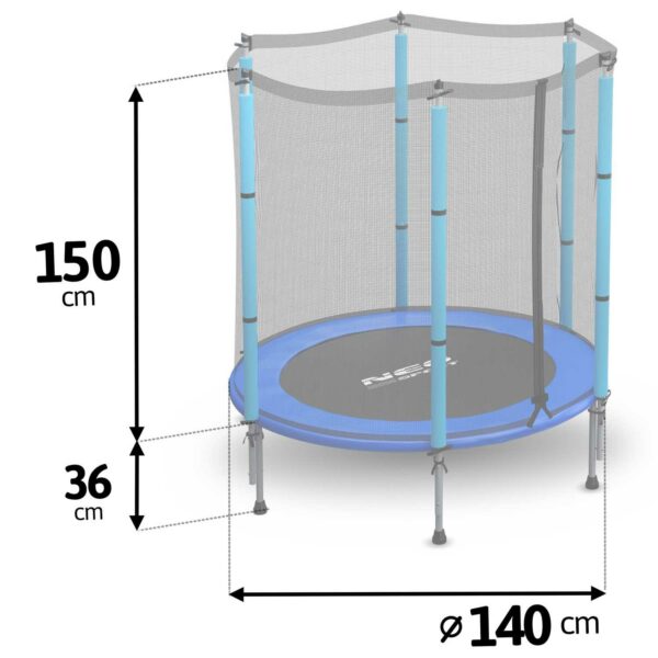 Dječji vrtni trampolin, 140 cm, plavi | Neo-Sport - Image 2