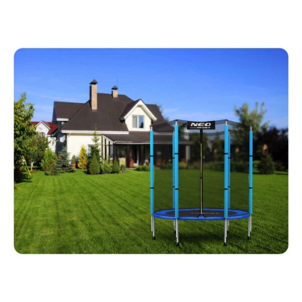 Dječji vrtni trampolin, 140 cm, plavi | Neo-Sport - Image 3
