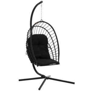 Viseća vrtna stolica Eris, crna + jastuk | Garden Line