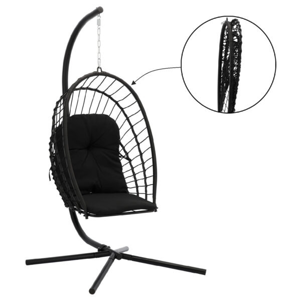 Viseća vrtna stolica Eris, crna + jastuk | Garden Line - Image 5