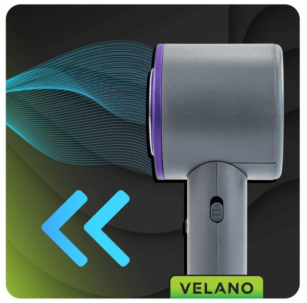 Ručni bežični ventilator, sivo-ljubičasti | Velano - Image 9