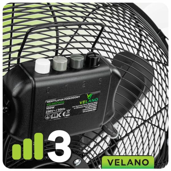 Podni ventilator VELWEP0016, 100W, crni | Velano - Image 12