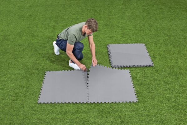 Pjenasta obloga za bazen, 9 kom, 78x78 cm, siva | Bestway - Image 3