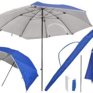 Suncobran za plažu 2-u-1, 208 cm | Plavi