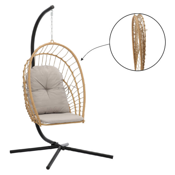 Viseća vrtna stolica Eris, siva + jastuk | Garden Line - Image 4