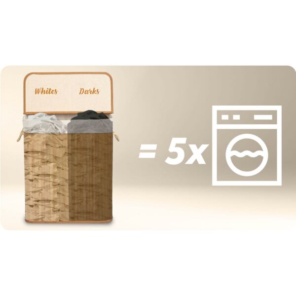 Košara za rublje od bambusa s poklopcem, 100L, prirodna | Massido - Image 6