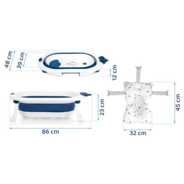 Sklopiva dječja kada za kupanje RK-286, bijelo-plava | Ricokids - Image 2