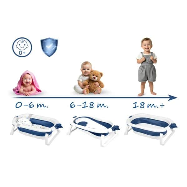 Sklopiva dječja kada za kupanje RK-286, bijelo-plava | Ricokids - Image 3