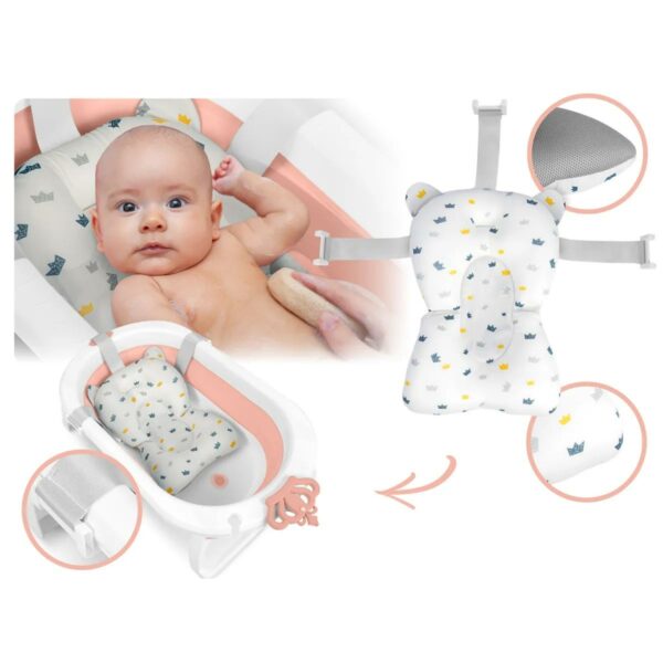 Sklopiva dječja kada za kupanje RK-286, bijelo-ružičasta | Ricokids - Image 4