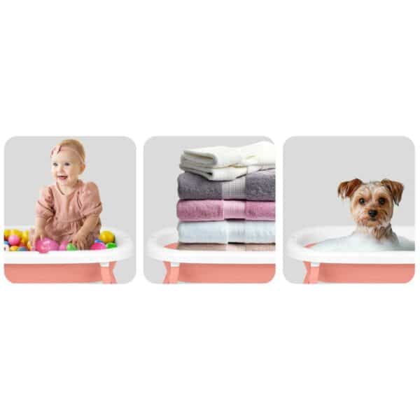 Sklopiva dječja kada za kupanje RK-287, bijelo-ružičasta | Ricokids - Image 6