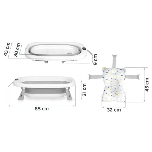 Sklopiva dječja kada za kupanje RK-287, bijelo-siva | Ricokids - Image 2