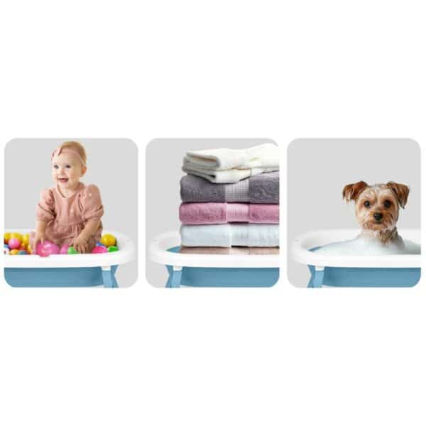 Sklopiva dječja kada za kupanje s postoljem RK-287, bijelo-plava | Ricokids - Image 10