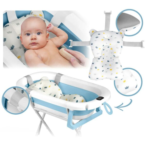 Sklopiva dječja kada za kupanje s postoljem RK-287, bijelo-plava | Ricokids - Image 4