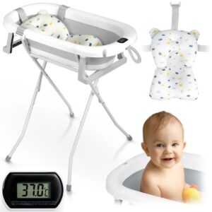 Sklopiva dječja kada za kupanje s postoljem RK-287, bijelo-siva | Ricokids