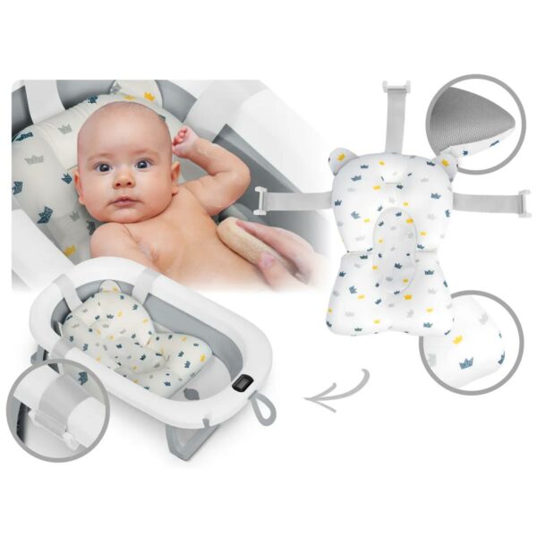 Sklopiva dječja kada za kupanje s postoljem RK-287, bijelo-siva | Ricokids - Image 4