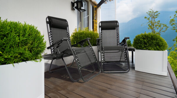 Sklopiva ležaljka sa stolom, crna | Garden Line - Image 13