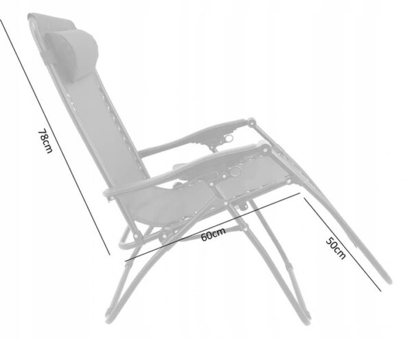 Sklopiva ležaljka sa stolom, crna | Garden Line - Image 2