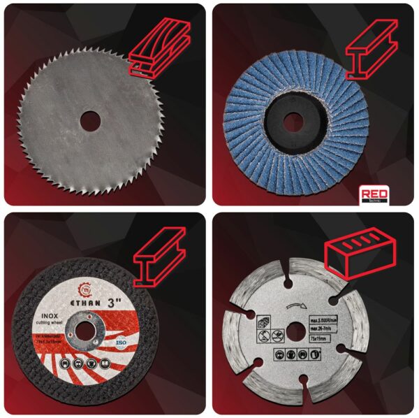 Set brusnih diskova za brusilicu RTSZK0134-ZTA | RED TECHNIC - Image 11
