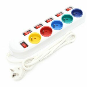 Produžni kabel s prekidačima, 5 m, bijeli | KD4002