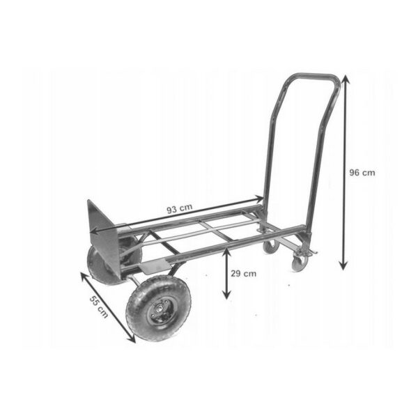 Univerzalna transportna kolica 2u1, 150 kg, crna | Garden Line - Image 5