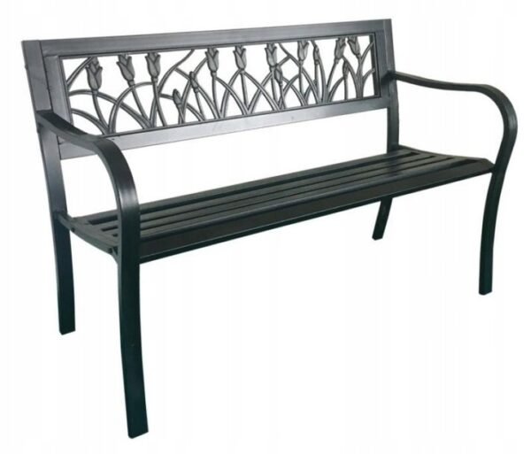 Vrtna klupa, 125x53x77cm, tulipani | Garden Line - Image 2