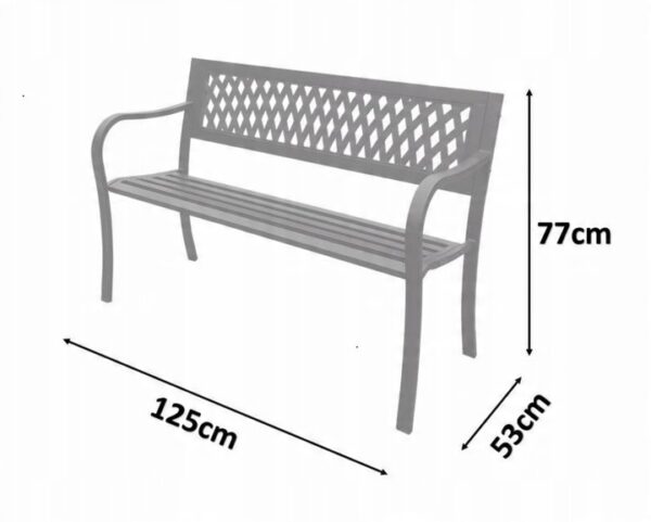 Vrtna klupa, 125x53x77cm, tulipani | Garden Line - Image 3