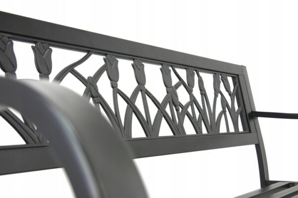 Vrtna klupa, 125x53x77cm, tulipani | Garden Line - Image 5