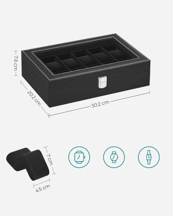 Organizator za sat, crni | Songmics - Image 2