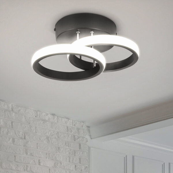Stropna svjetiljka, okrugla, crna, 18W | neutralno bijela - Image 3