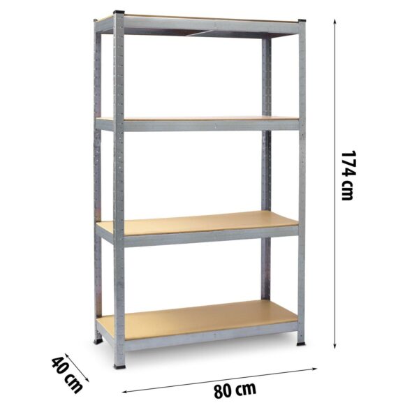 Metalni regal za pohranu, 180x90x40cm, 600kg | Plonos - Image 2