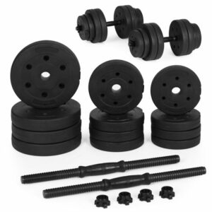 Set podesivih bučica | 2x10kg nudi praktičnu mogućnost podešavanja opterećenja prema potrebi i idealan je za vježbanje kod kuće i trening snage.