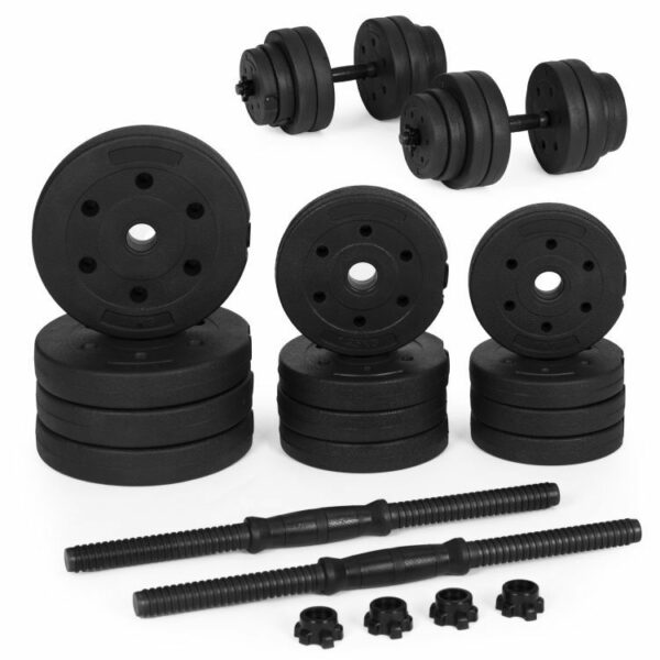 Set podesivih bučica | 2x10kg nudi praktičnu mogućnost podešavanja opterećenja prema potrebi i idealan je za vježbanje kod kuće i trening snage.