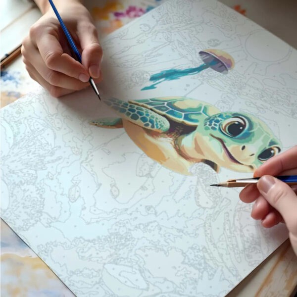 Boja po brojevima, 40x50cm, kornjača | Massido - Image 9