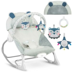 Dječja ljuljačka vibrirajuća ležaljka, siva | Ricokids