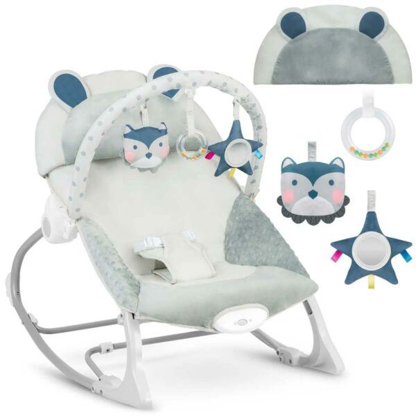 Dječja ljuljačka vibrirajuća ležaljka, siva | Ricokids