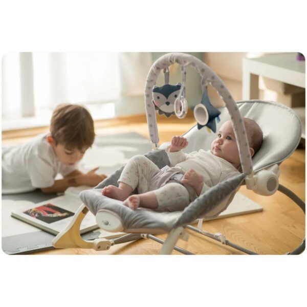 Dječja ljuljačka vibrirajuća ležaljka, siva | Ricokids - Image 13