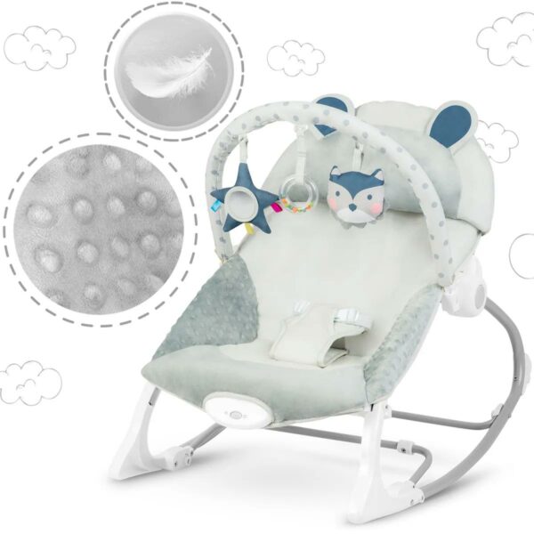 Dječja ljuljačka vibrirajuća ležaljka, siva | Ricokids - Image 6