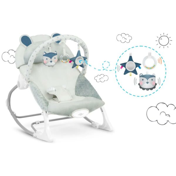 Dječja ljuljačka vibrirajuća ležaljka, siva | Ricokids - Image 8