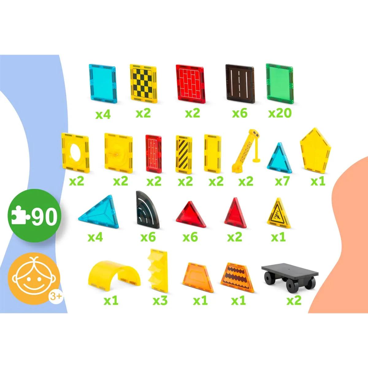 Magnetski set za gradnju RK-780, 90 dijelova, konstrukcija | Ricokids - Image 7