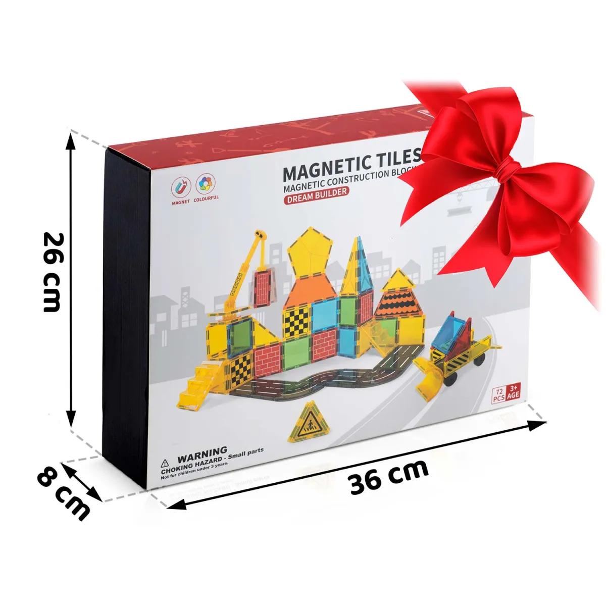 Magnetni set za gradnju RK-780, 72 dijela, konstrukcija | Ricokids - Image 2