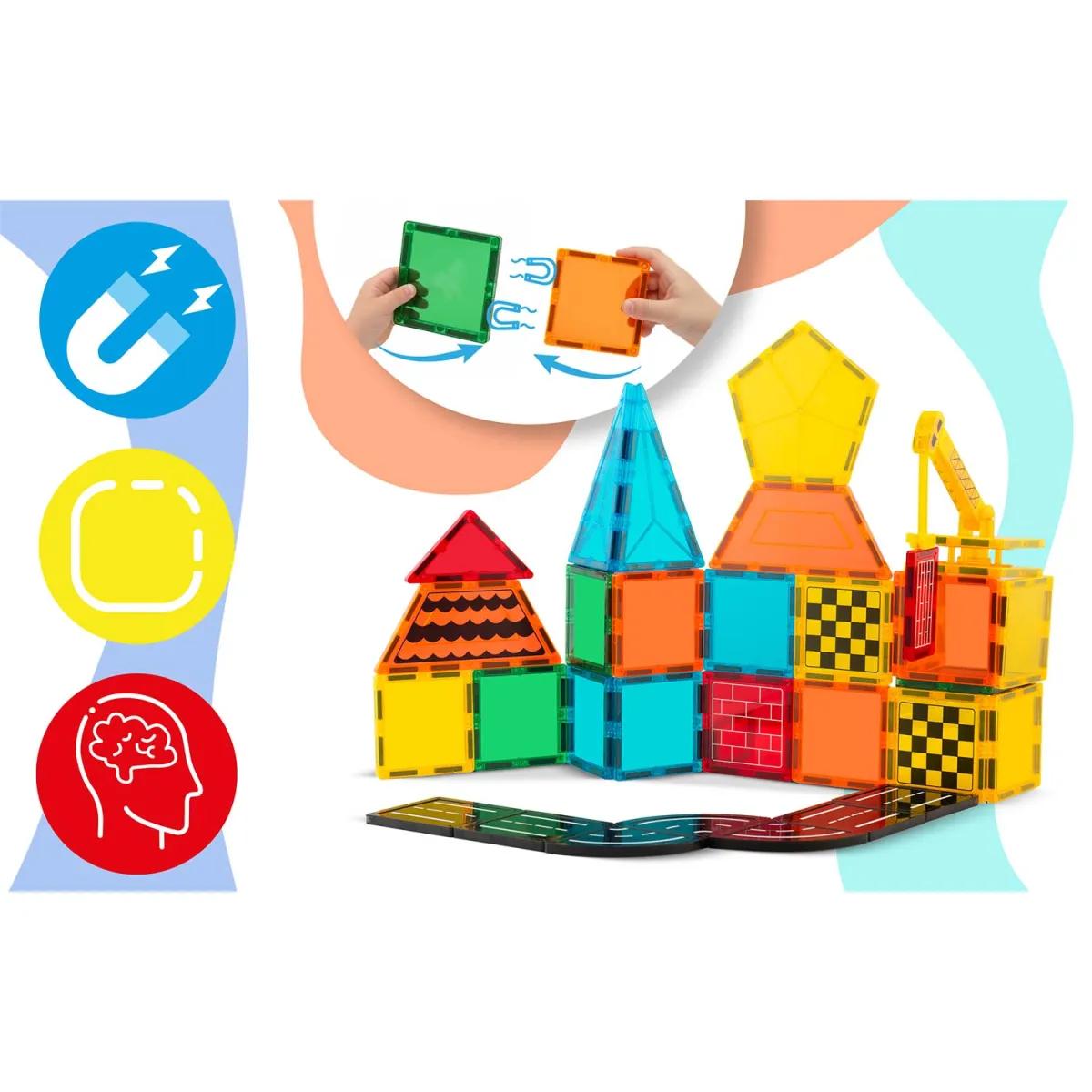 Magnetni set za gradnju RK-780, 72 dijela, konstrukcija | Ricokids - Image 5