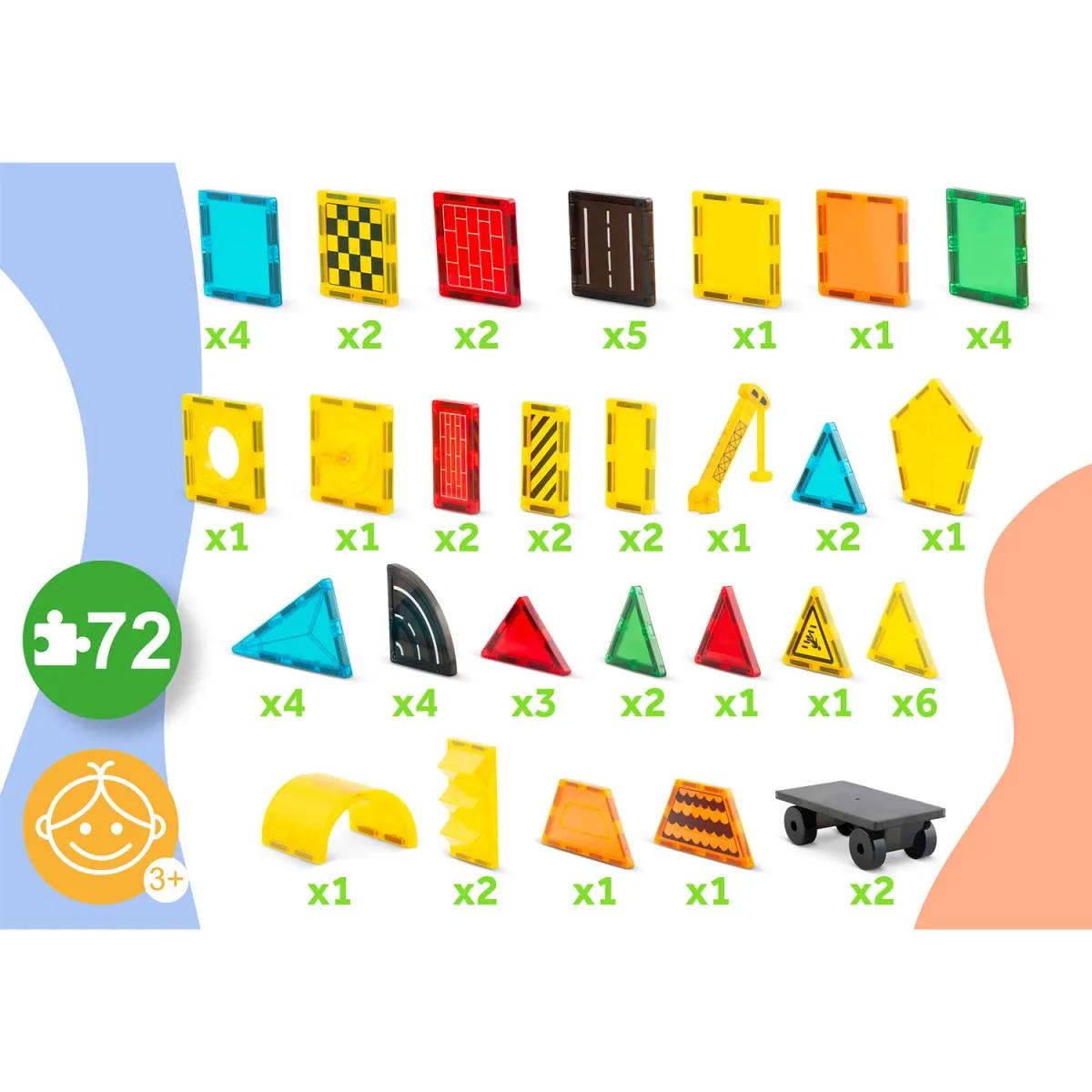 Magnetni set za gradnju RK-780, 72 dijela, konstrukcija | Ricokids - Image 7