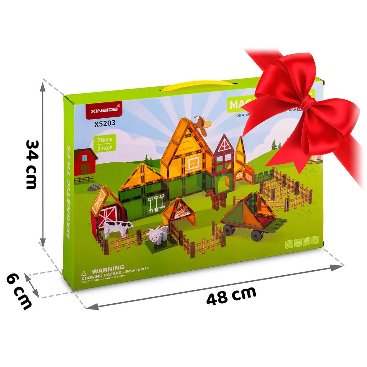 Magnetni set za gradnju RK-781, 76 dijelova, farma | Ricokids - Image 2