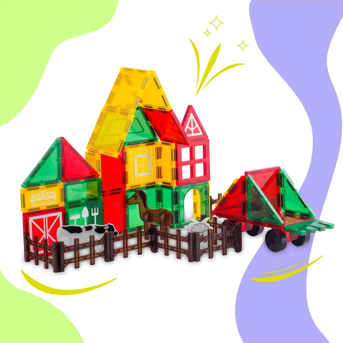 Magnetni set za gradnju RK-781, 76 dijelova, farma | Ricokids - Image 3