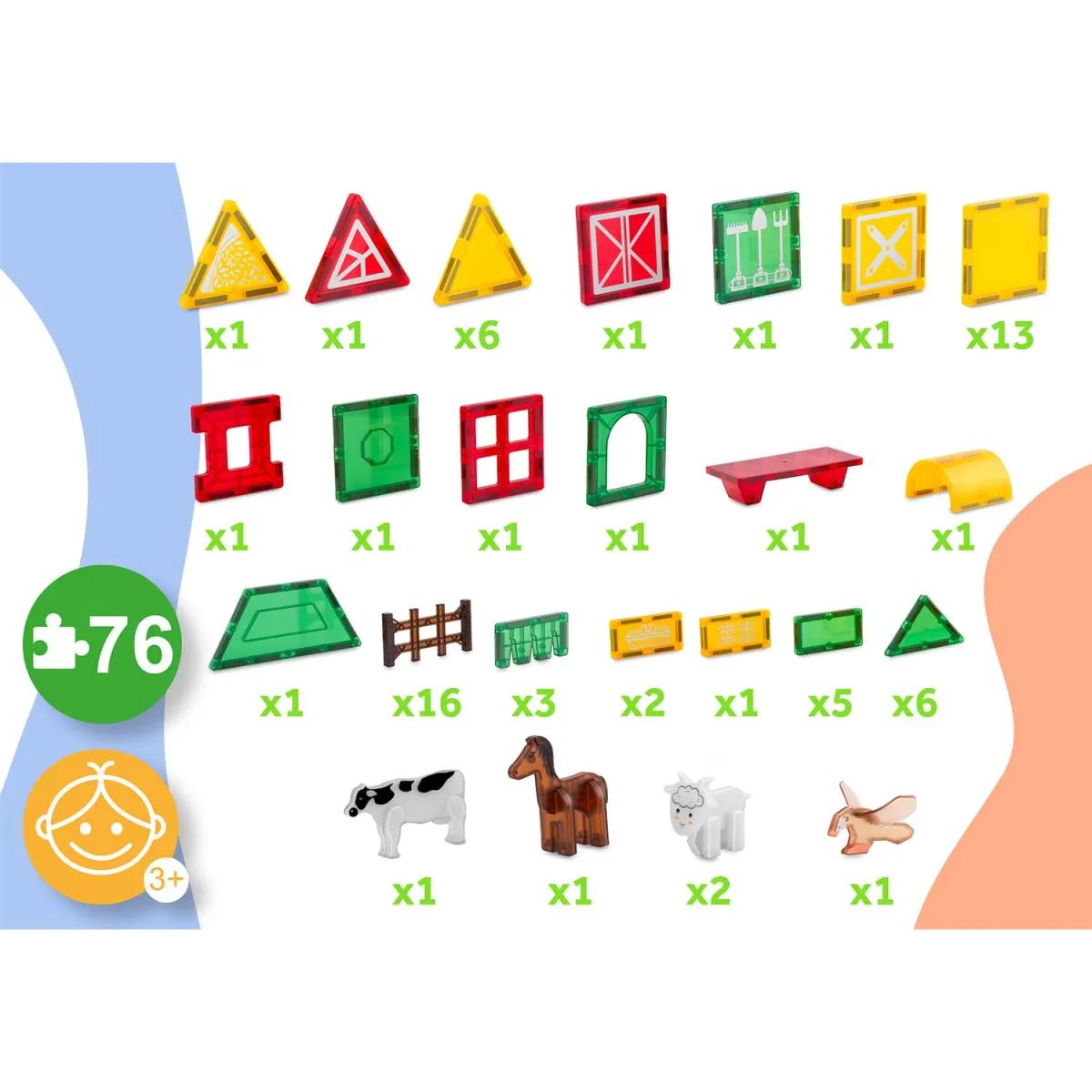 Magnetni set za gradnju RK-781, 76 dijelova, farma | Ricokids - Image 8