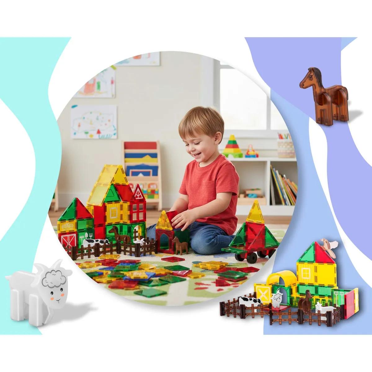 Magnetni set za gradnju RK-781, 76 dijelova, farma | Ricokids - Image 9