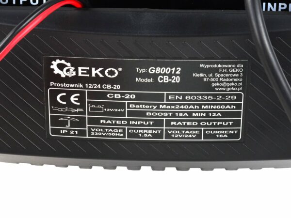 Punjač za automobilske akumulatore, 12/24V, CB-20 | GEKO - Image 5
