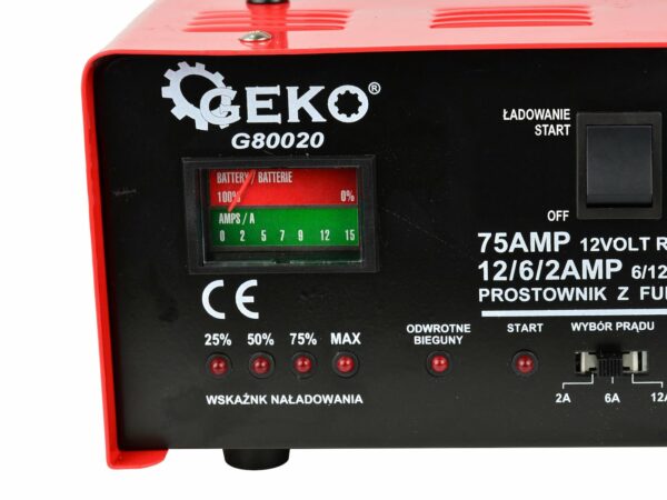 Auto punjač sa starterom, 75A, 6/12V | GEKO - Image 2